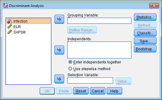 Selecting variables for discriminant analysis Selecting variables